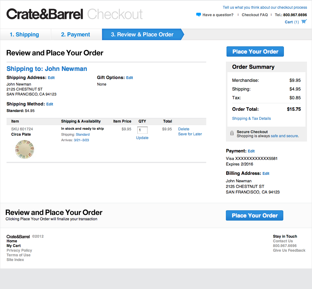 Desktop screenshot of Crate & Barrel