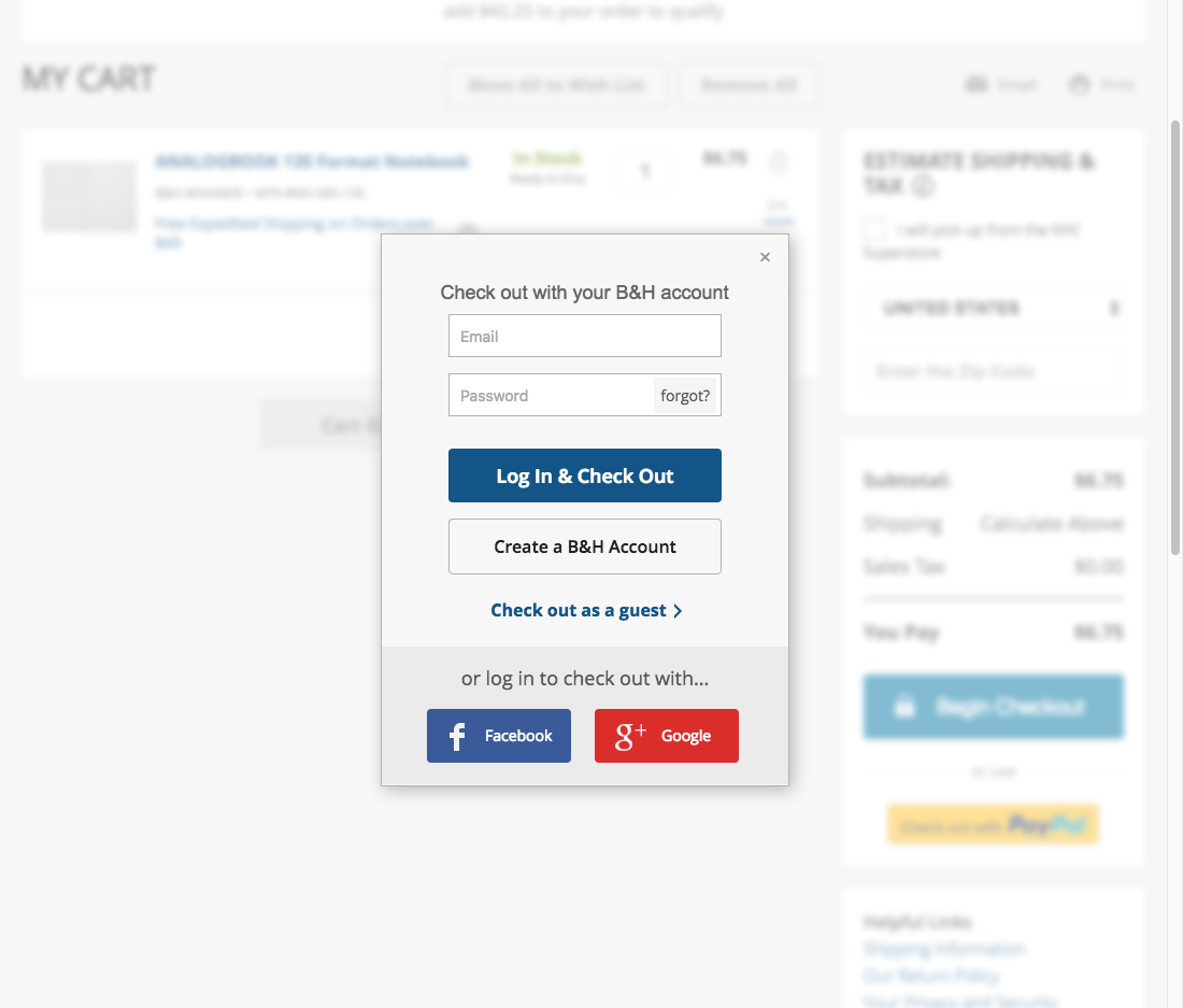 Desktop screenshot of B&H Photo
