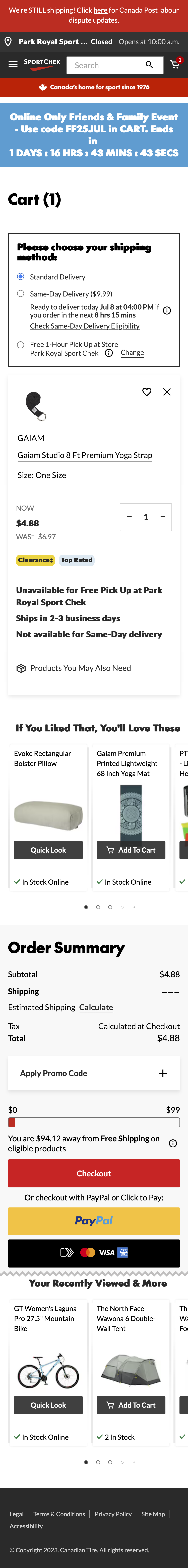 Mobile screenshot of SportChek