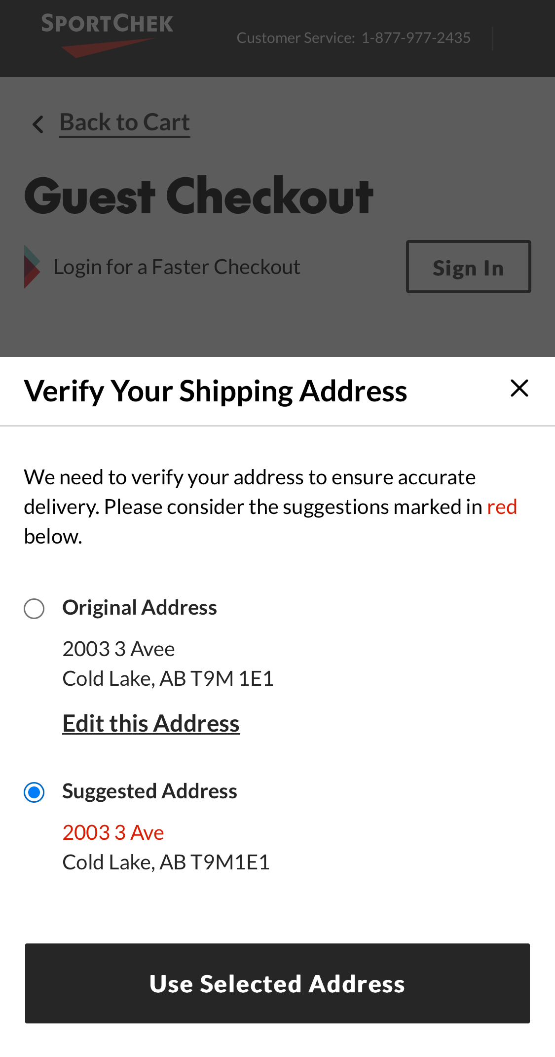 Mobile screenshot of SportChek