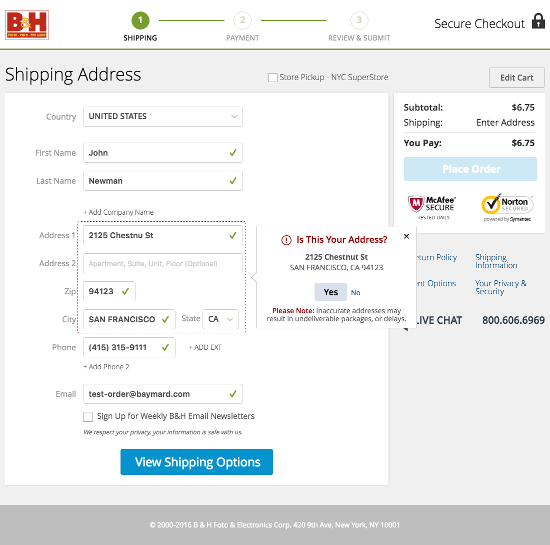 Desktop screenshot of B&H Photo