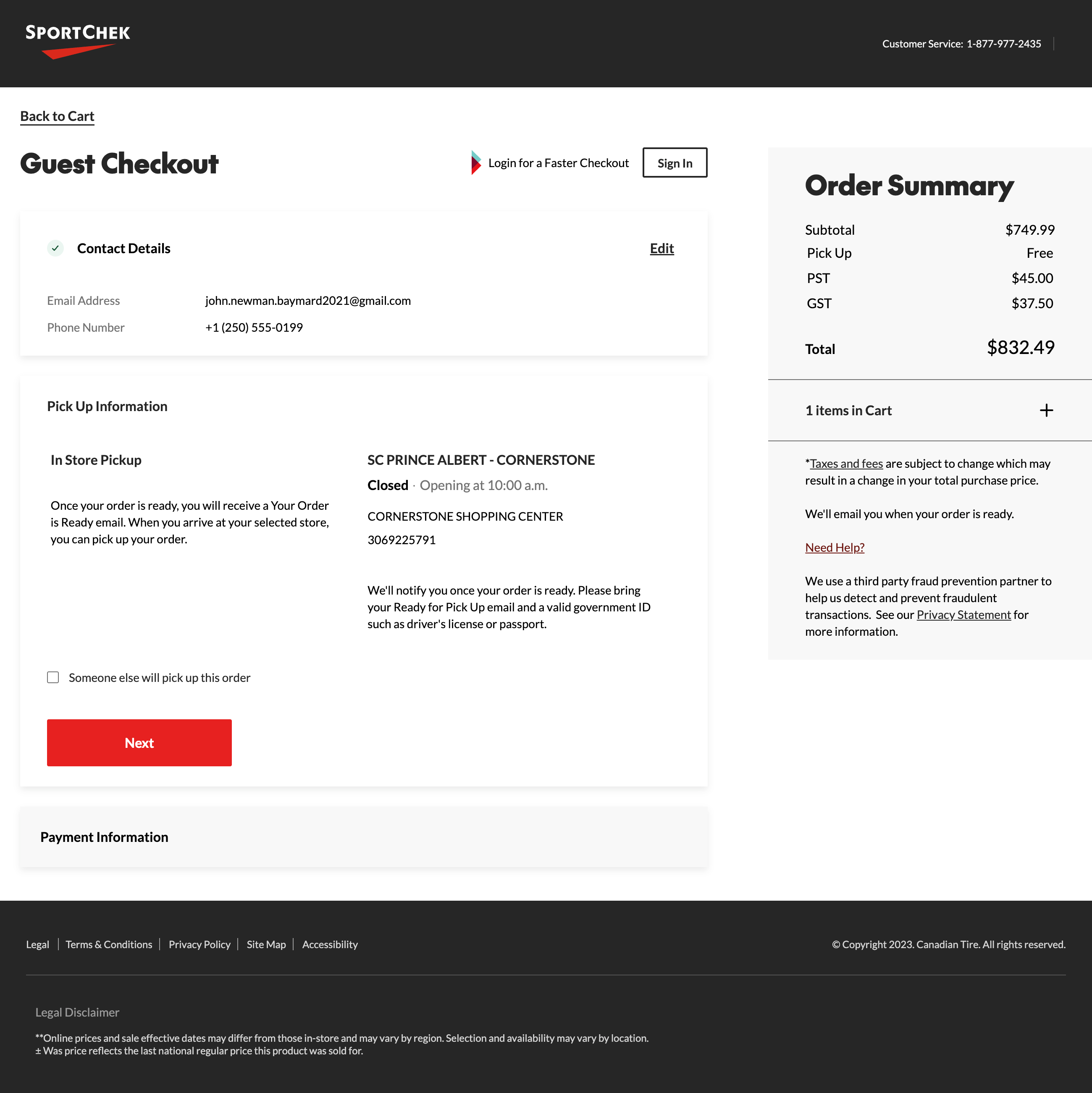 Desktop screenshot of SportChek