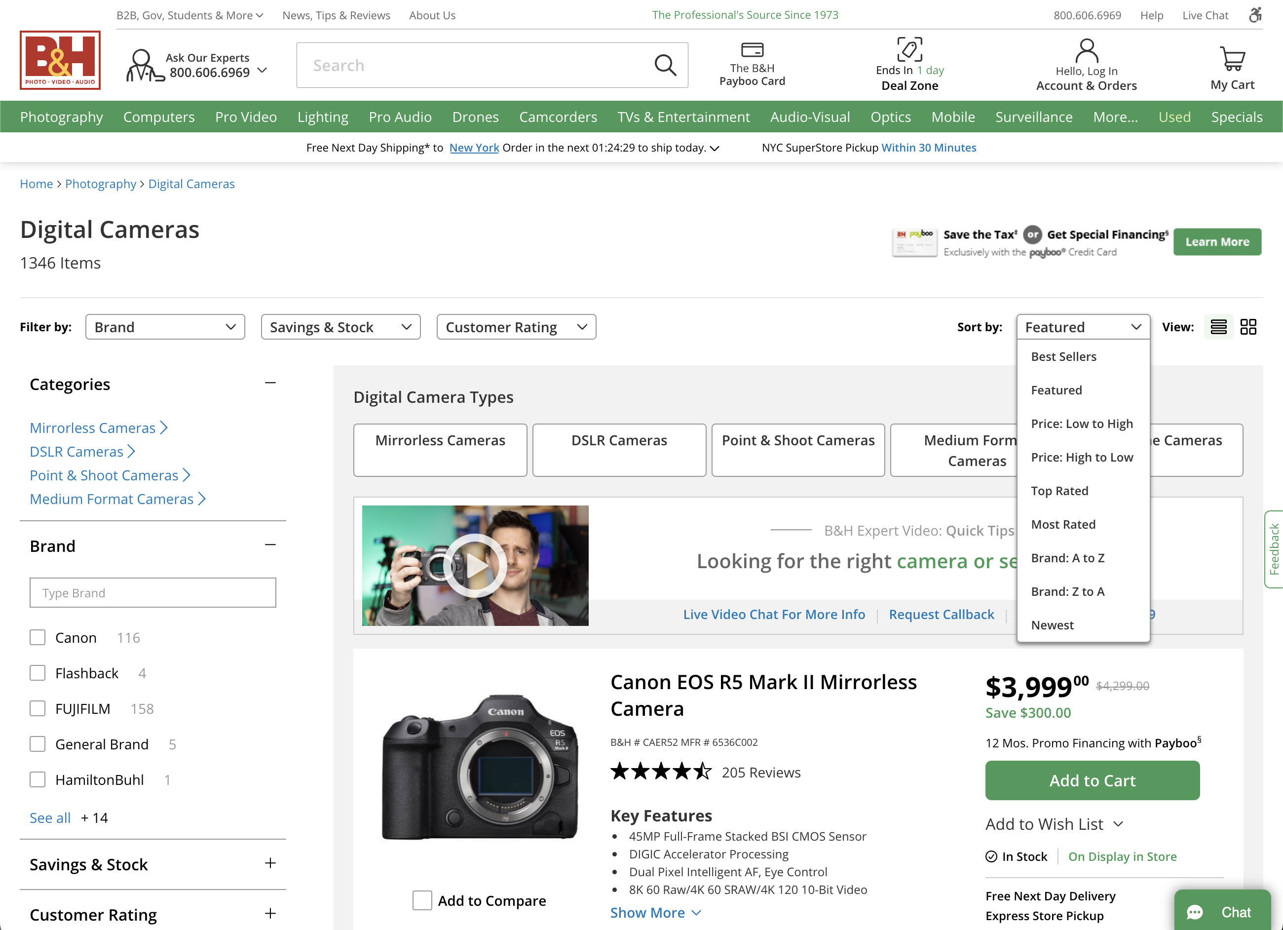 Desktop screenshot of B&H Photo