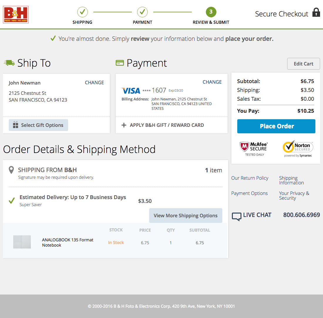 Desktop screenshot of B&H Photo