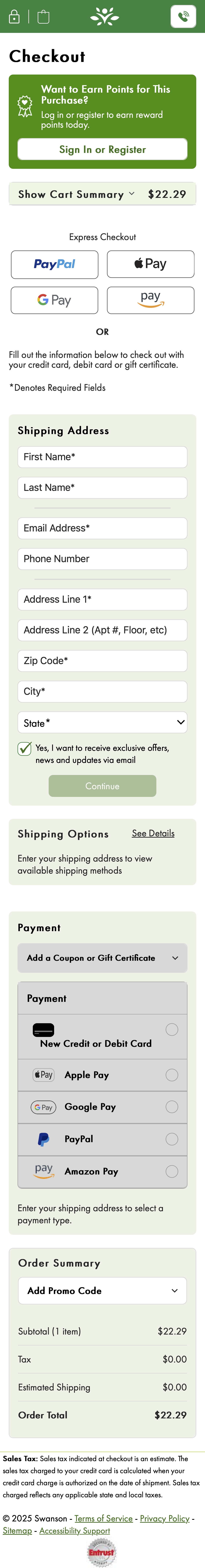 Mobile screenshot of Swanson Vitamins