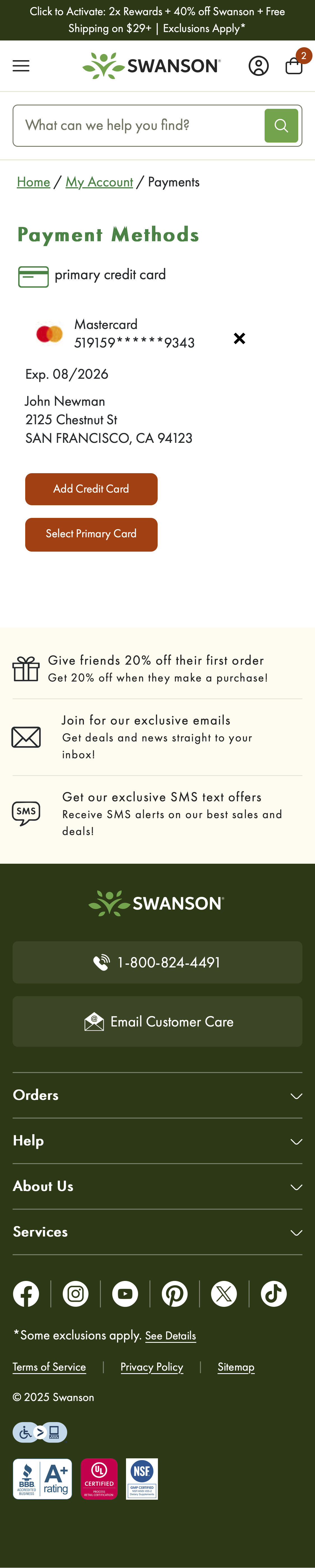 Mobile screenshot of Swanson Vitamins