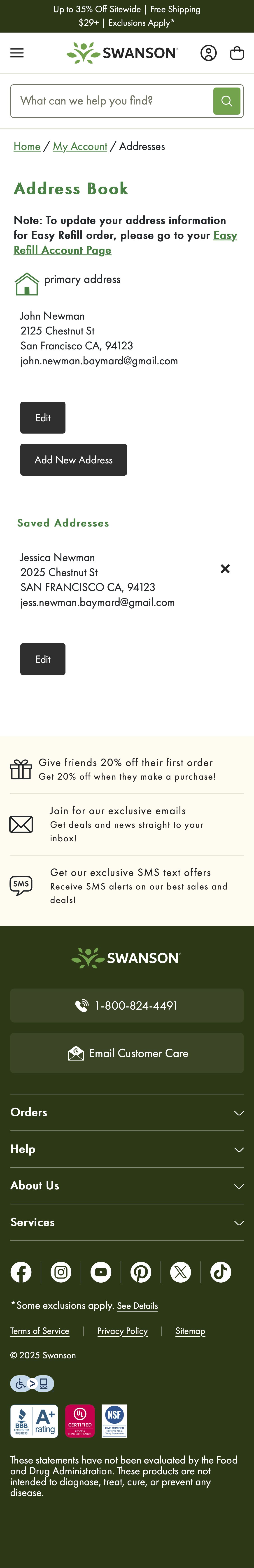 Mobile screenshot of Swanson Vitamins