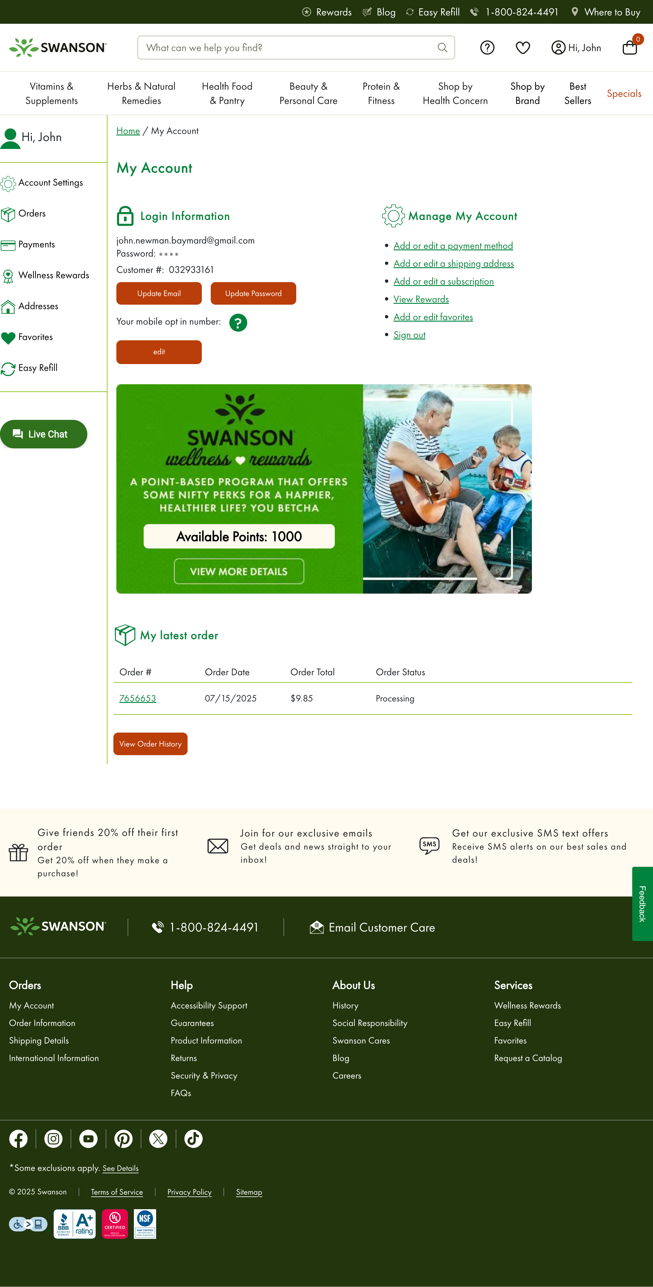 Desktop screenshot of Swanson Vitamins