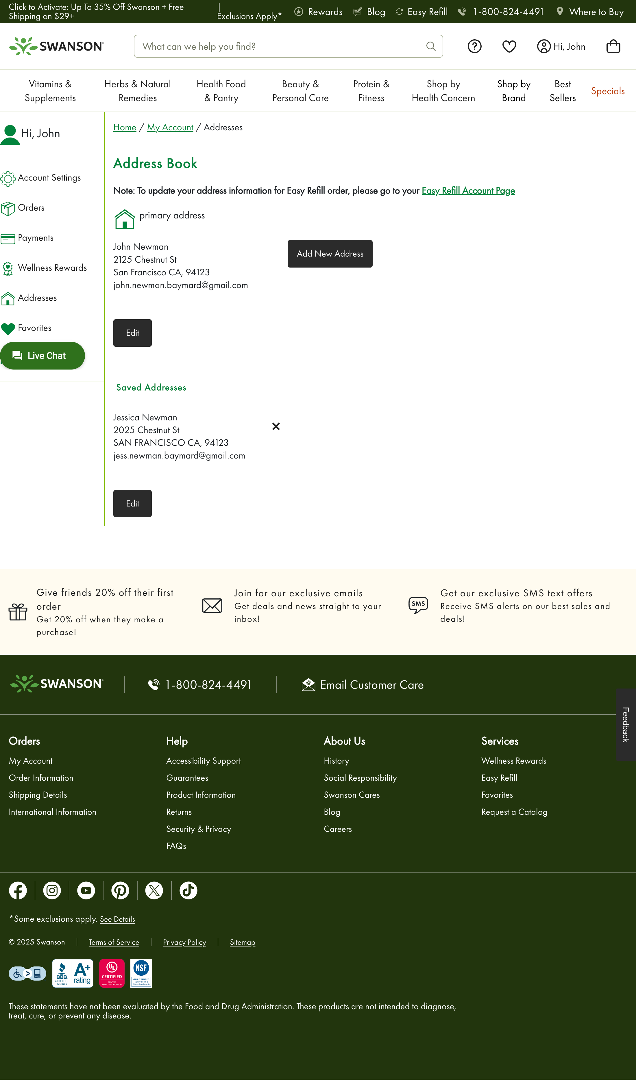 Desktop screenshot of Swanson Vitamins