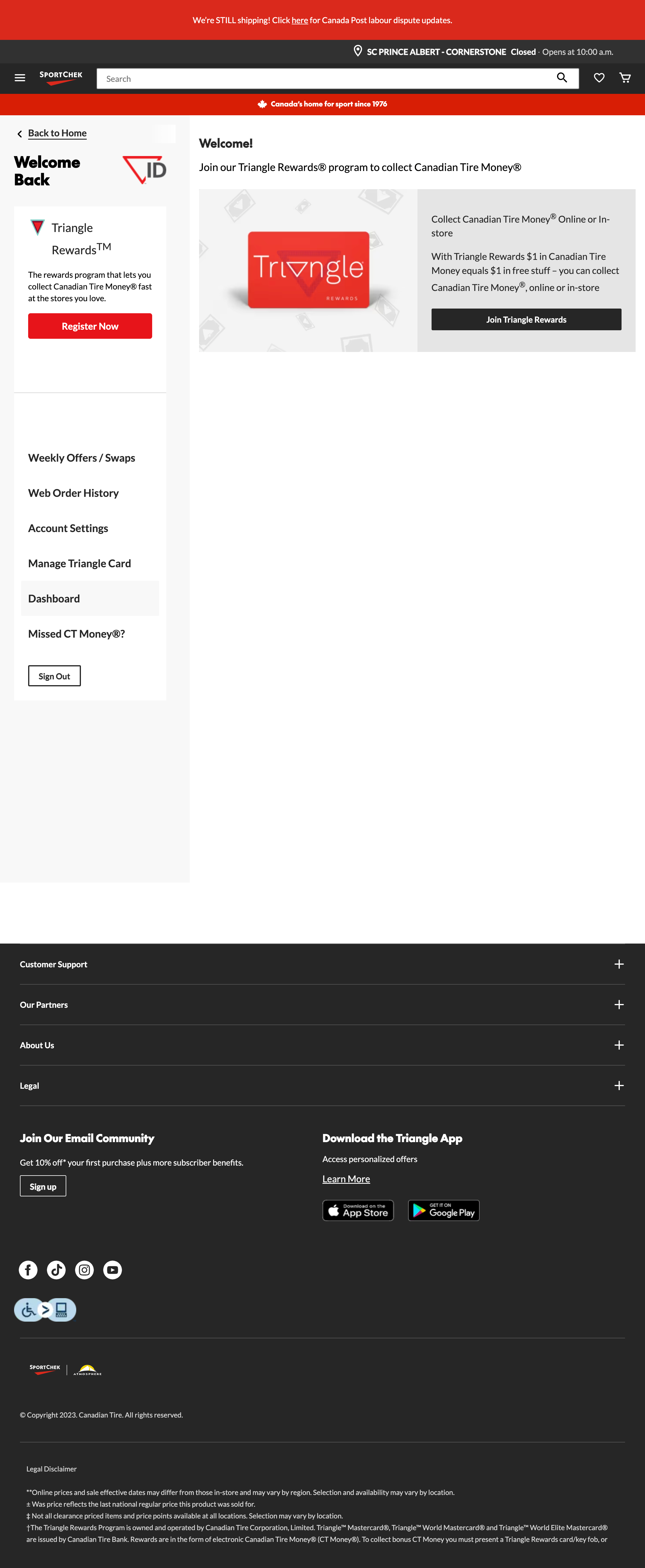 Desktop screenshot of SportChek