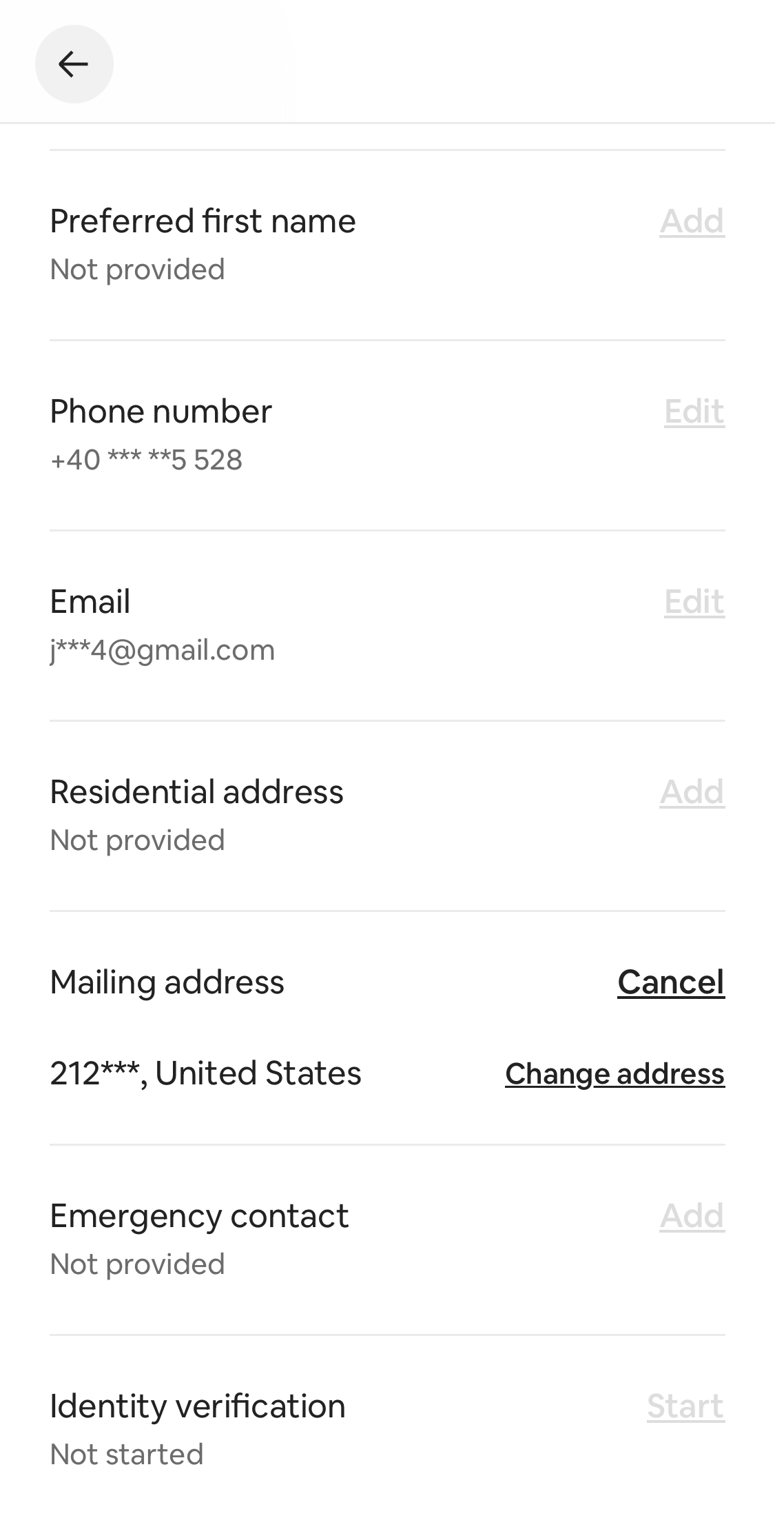 Mobile screenshot of Airbnb