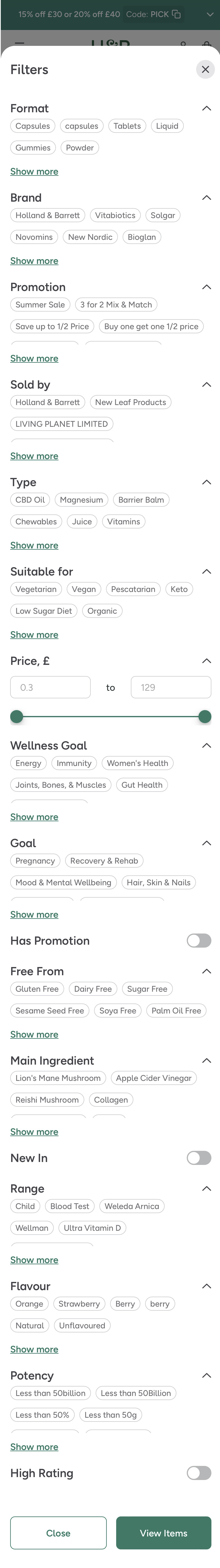 Mobile screenshot of Holland & Barrett