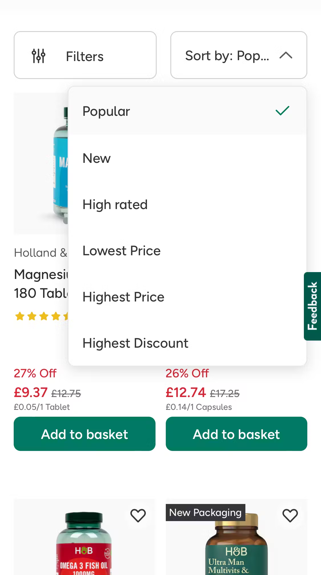 Mobile screenshot of Holland & Barrett