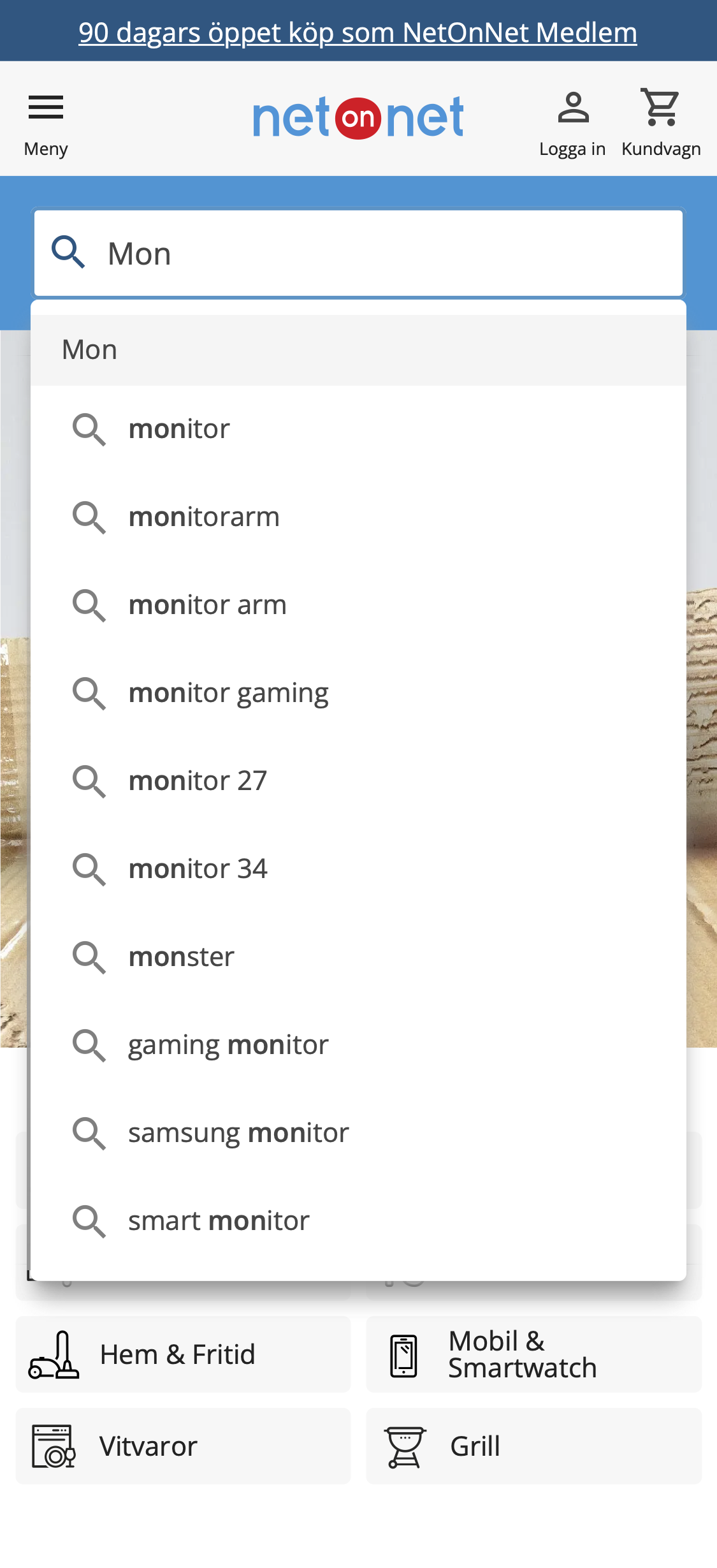 Mobile screenshot of Netonnet
