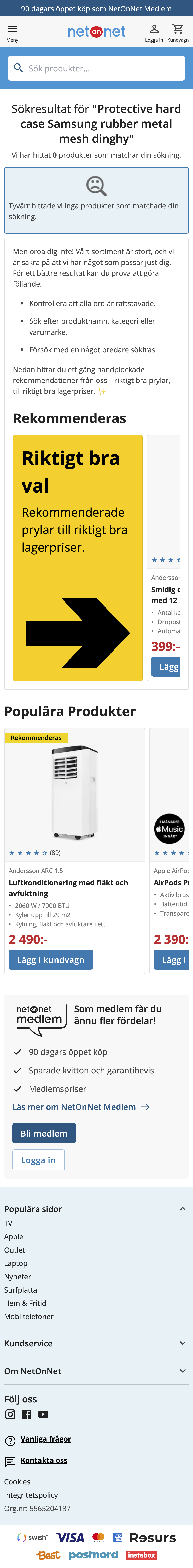 Mobile screenshot of Netonnet