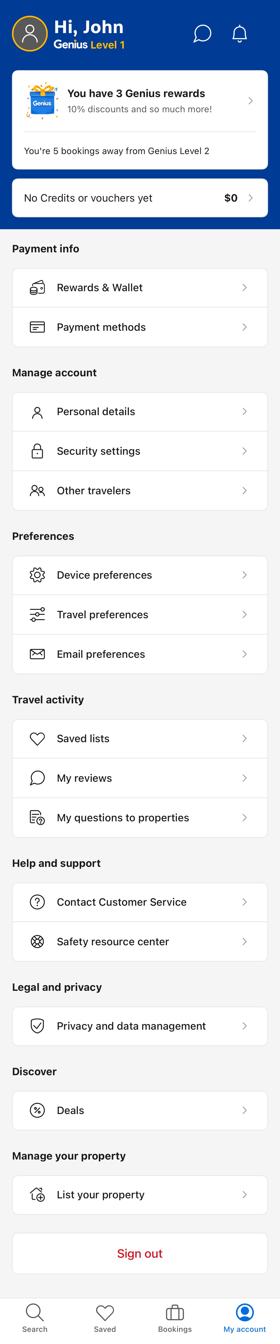 Mobile screenshot of Booking.com