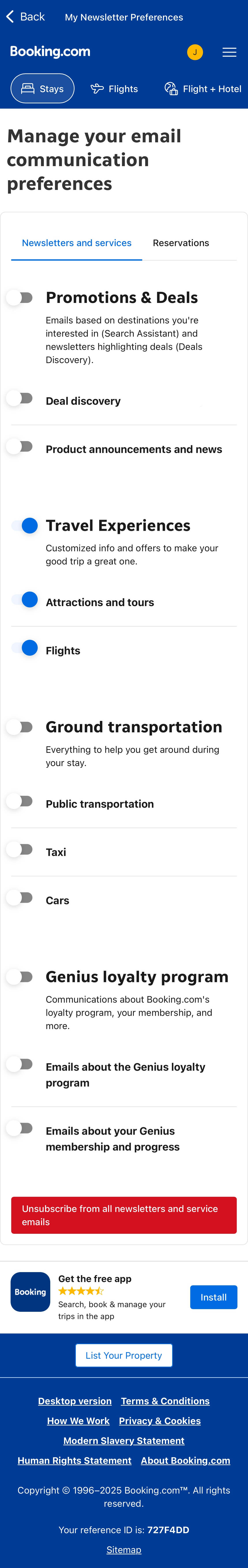 Mobile screenshot of Booking.com
