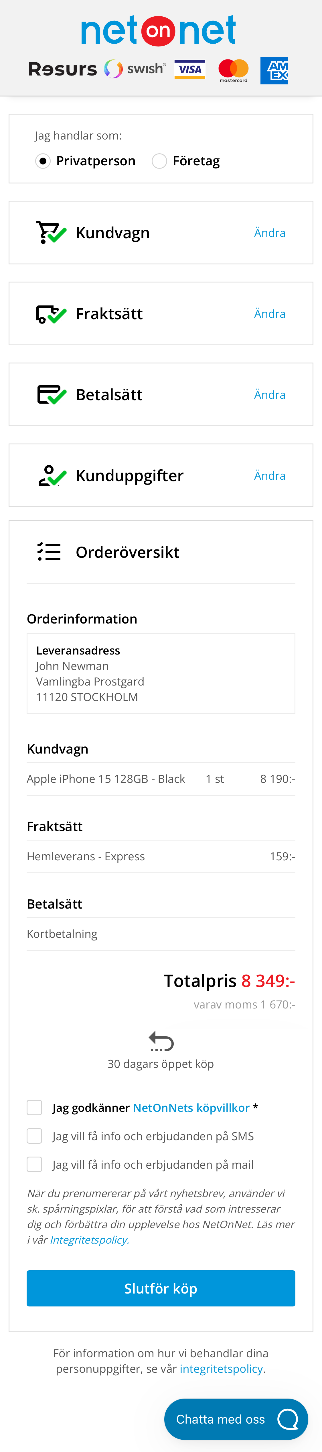 Mobile screenshot of Netonnet