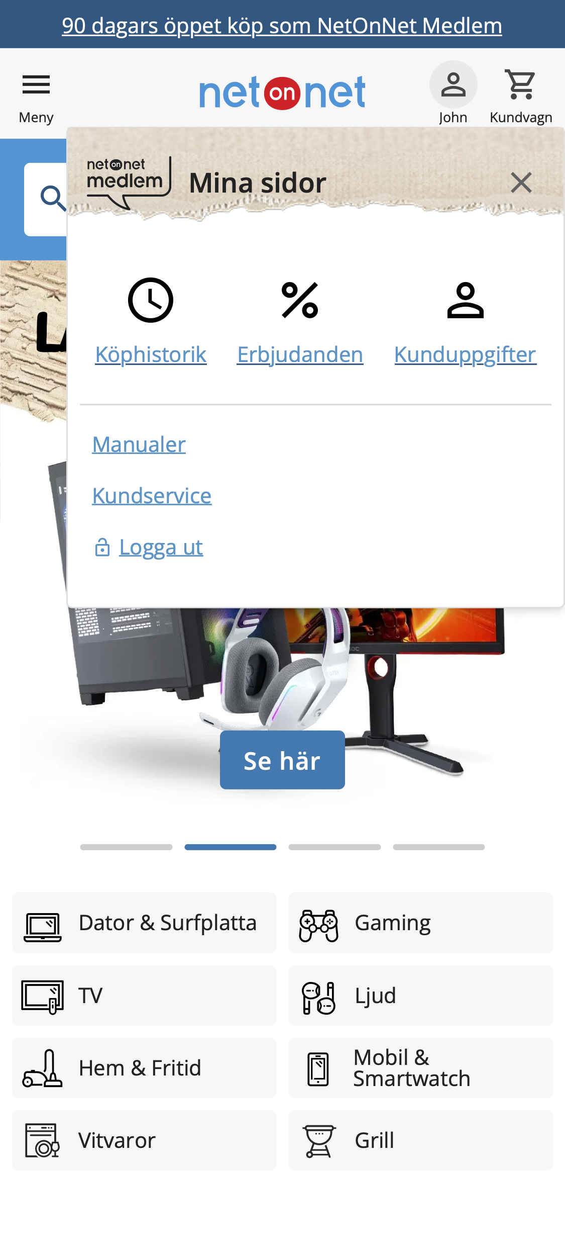 Mobile screenshot of Netonnet