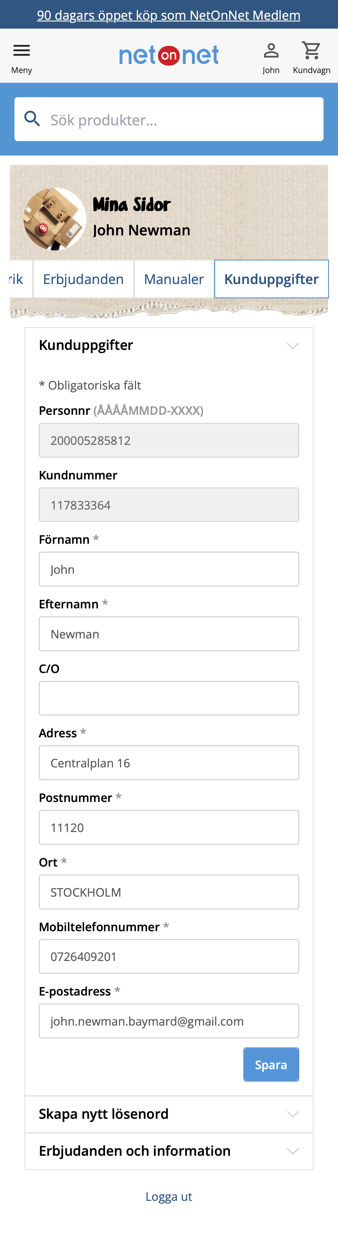 Mobile screenshot of Netonnet