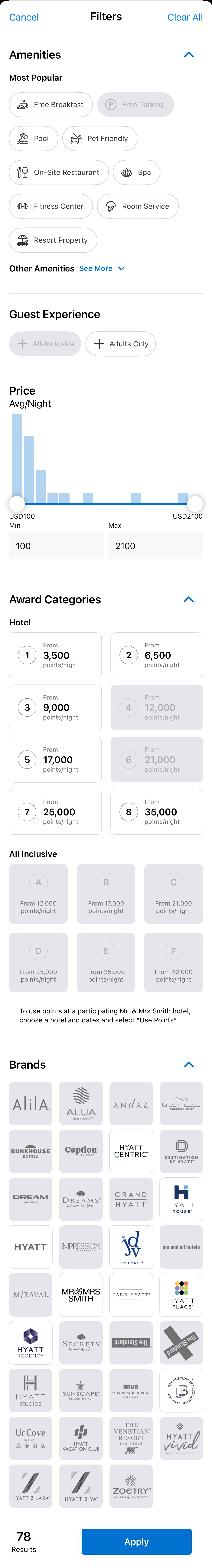 Mobile screenshot of Hyatt