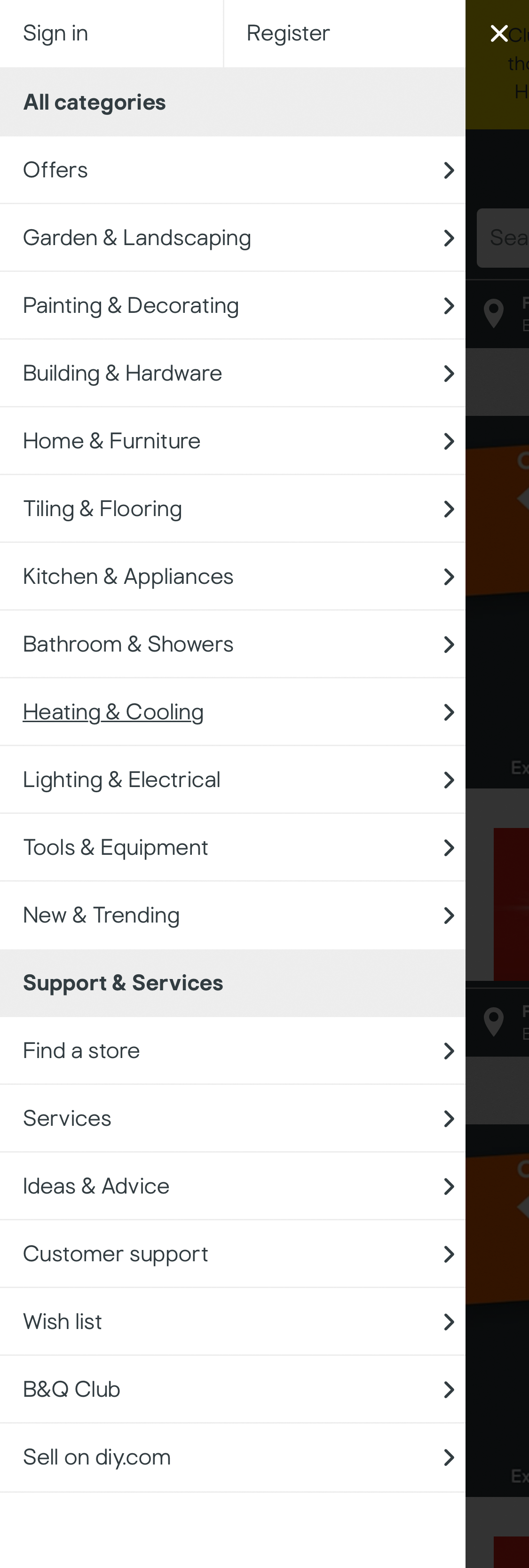 Mobile screenshot of B&Q