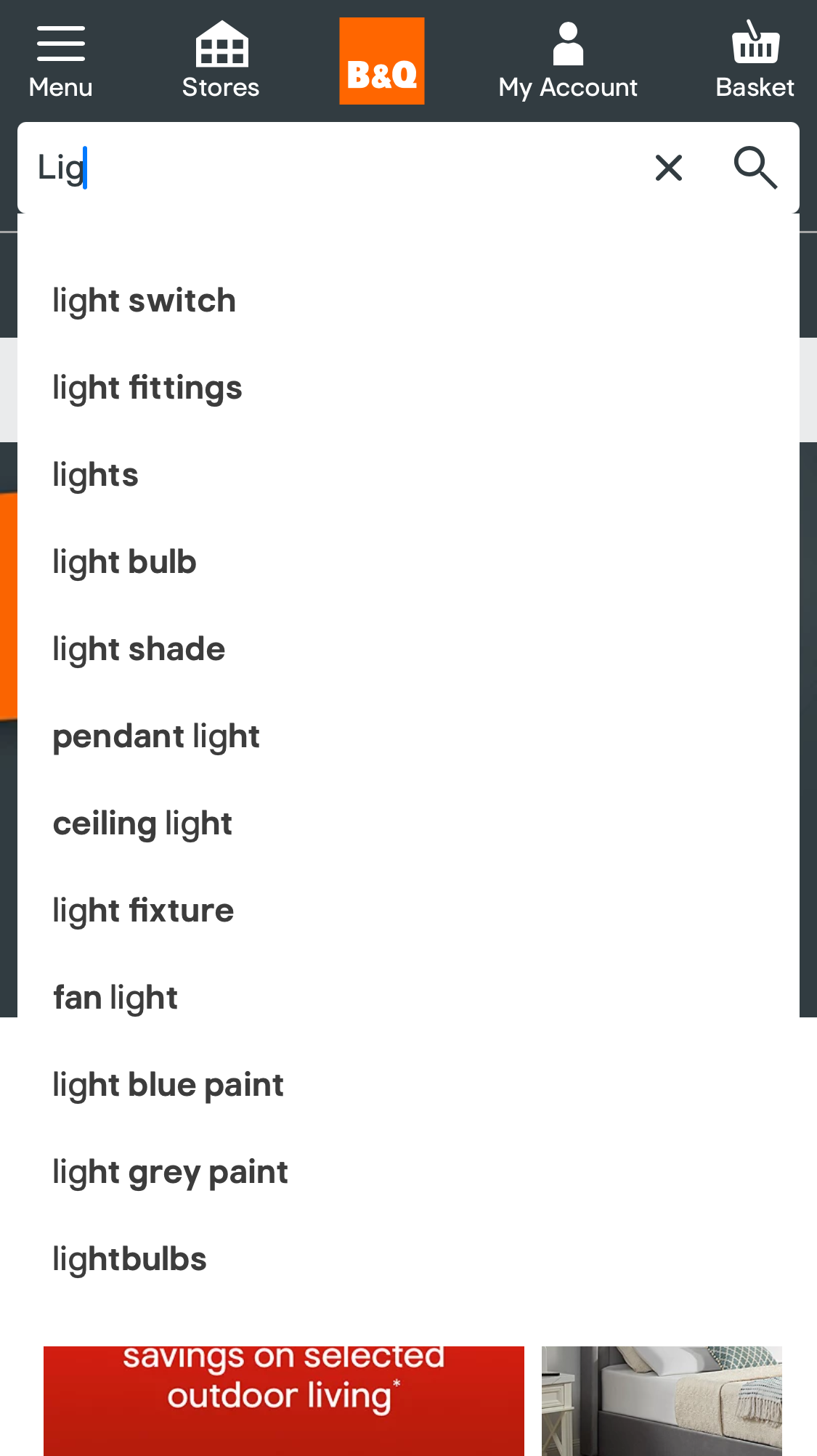 Mobile screenshot of B&Q