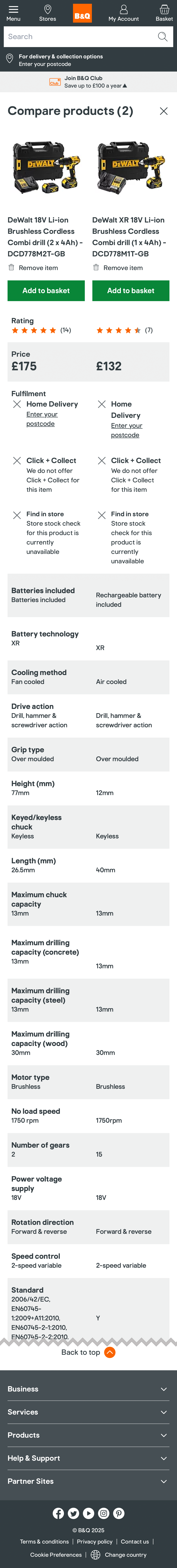 Mobile screenshot of B&Q
