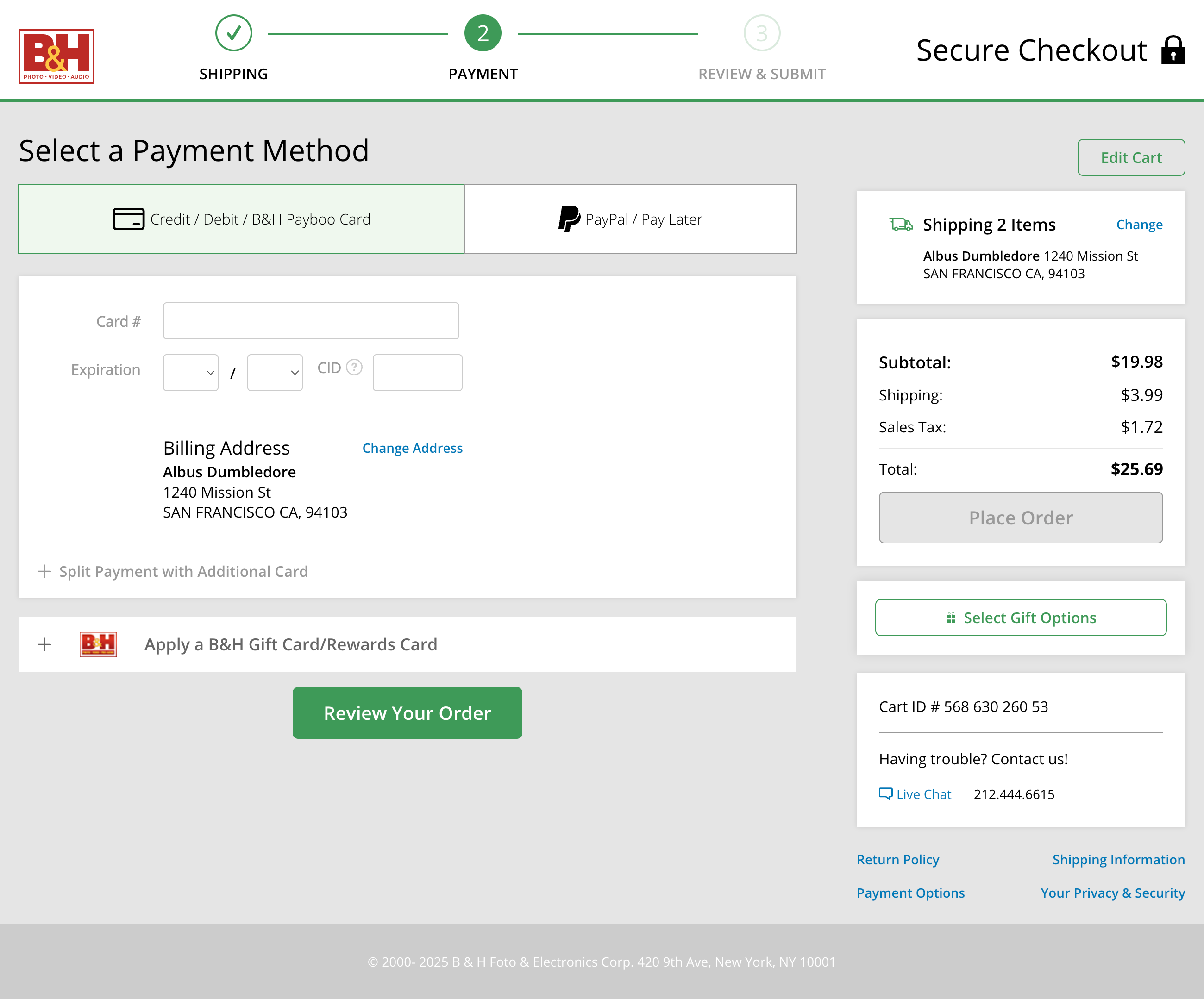 Desktop screenshot of B&H Photo