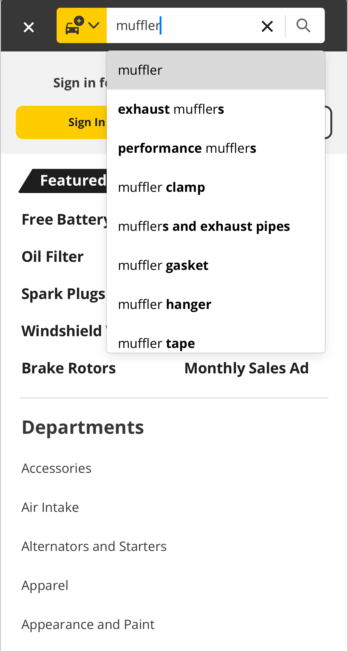 Mobile screenshot of Advance Auto Parts