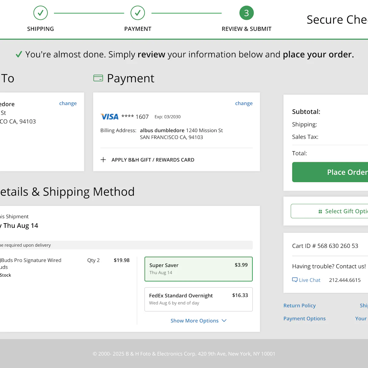 682 ‘Review Order’ Design Examples – Baymard Institute