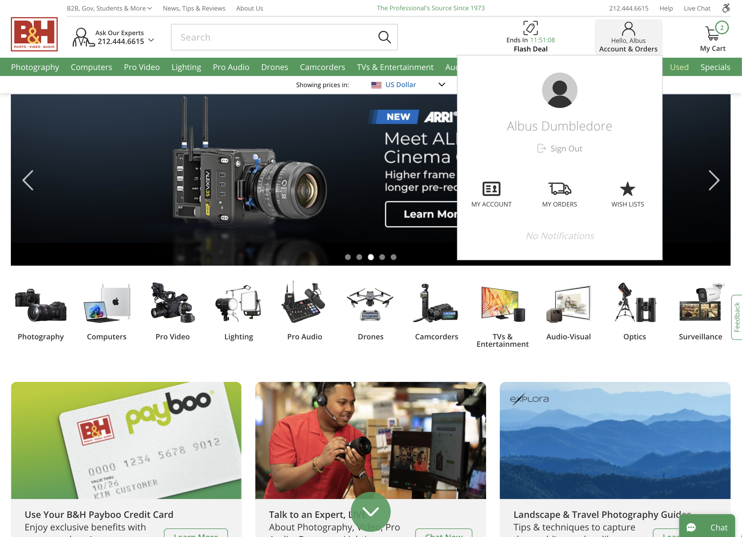 Desktop screenshot of B&H Photo