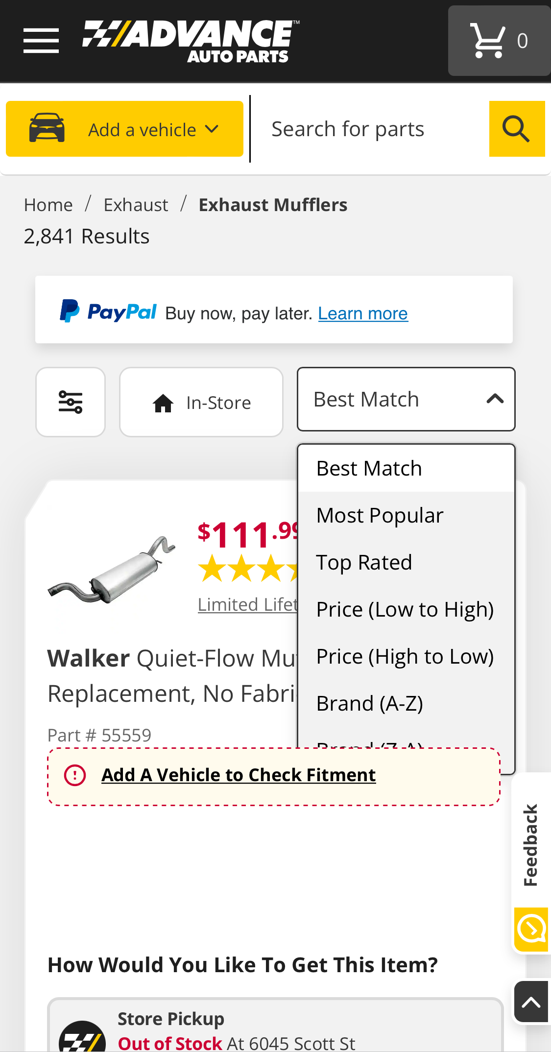 Mobile screenshot of Advance Auto Parts