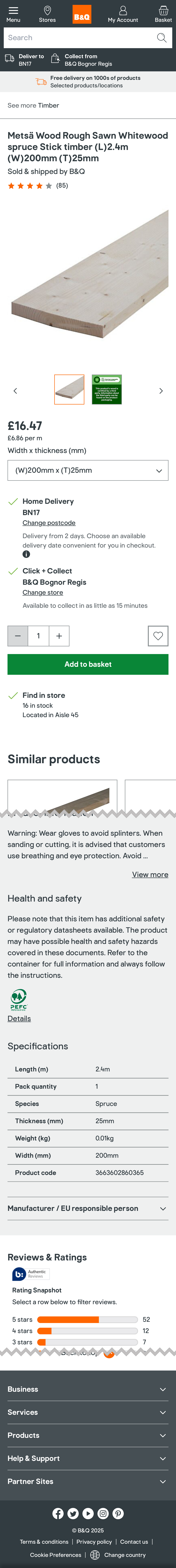 Mobile screenshot of B&Q