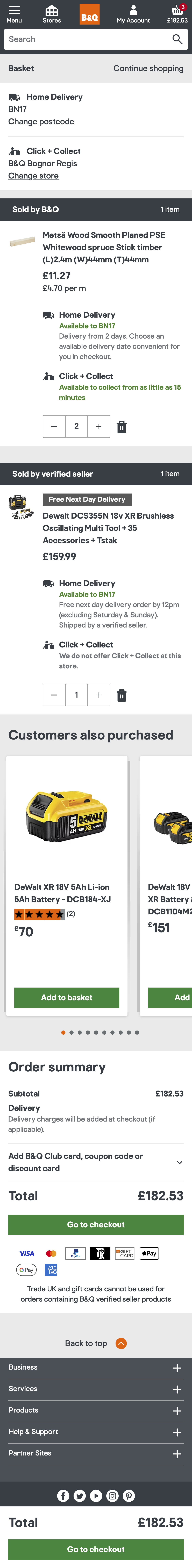 Mobile screenshot of B&Q