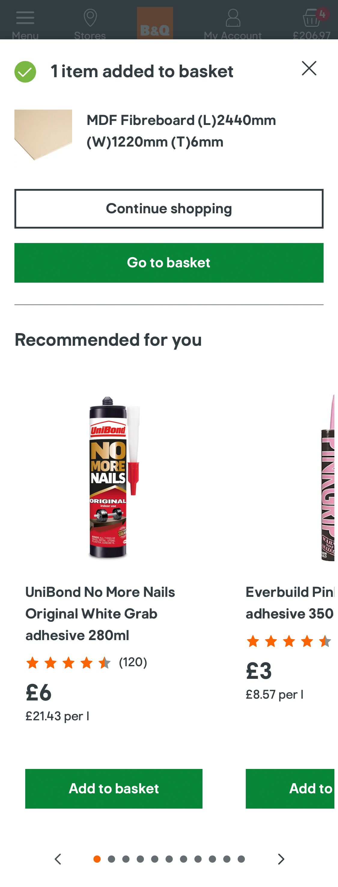 Mobile screenshot of B&Q