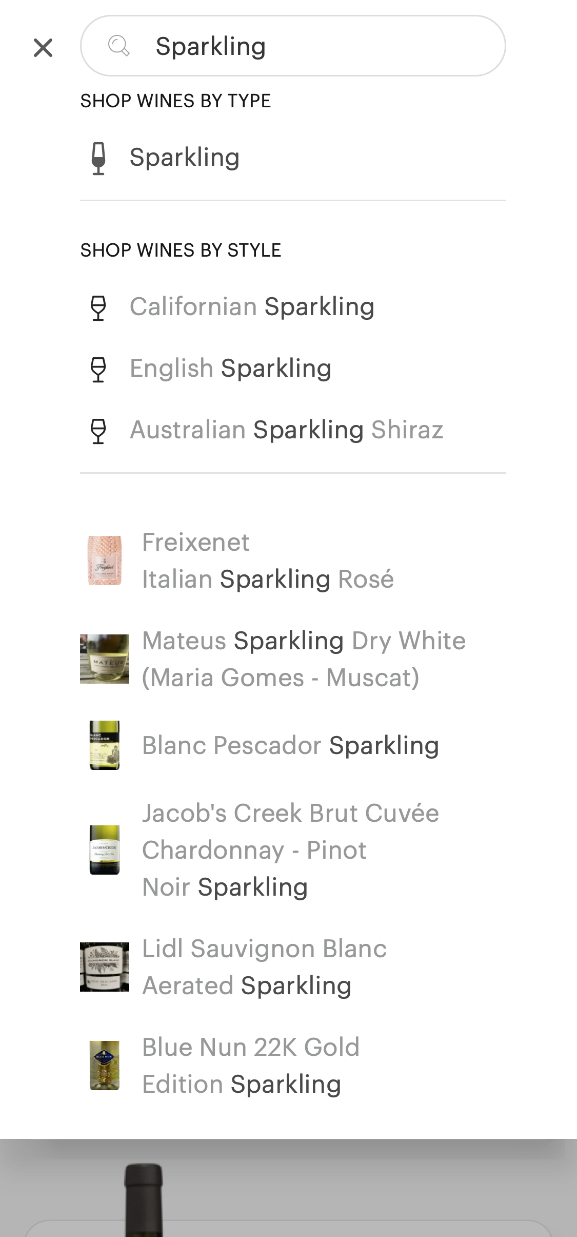 Mobile screenshot of Vivino