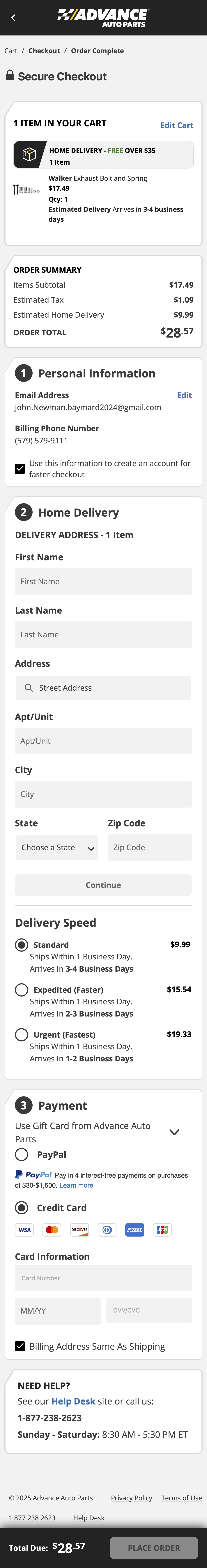 Mobile screenshot of Advance Auto Parts