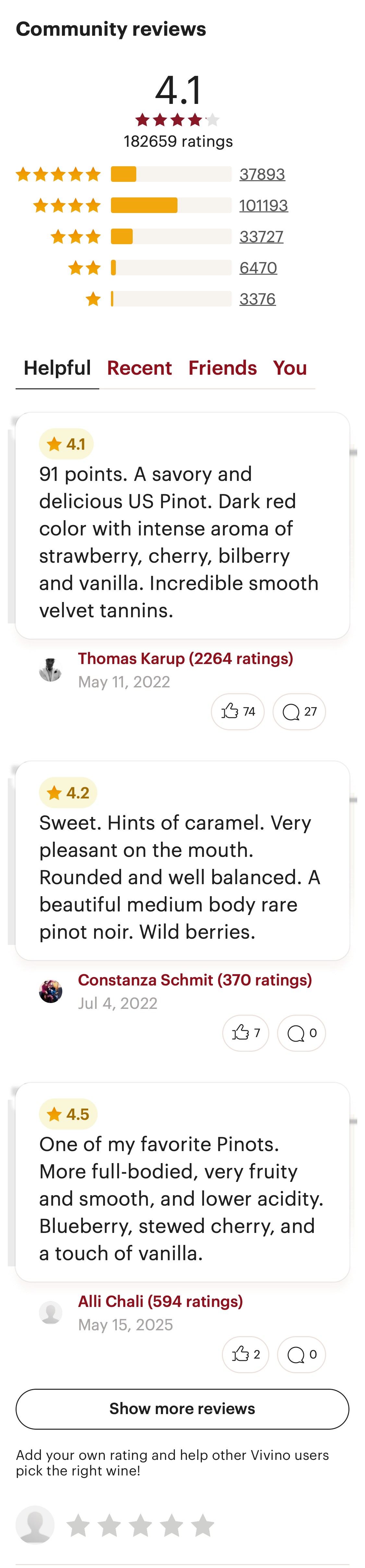 Mobile screenshot of Vivino