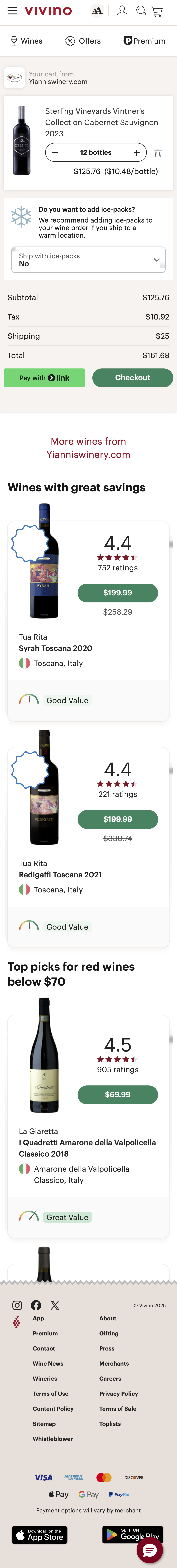 Mobile screenshot of Vivino