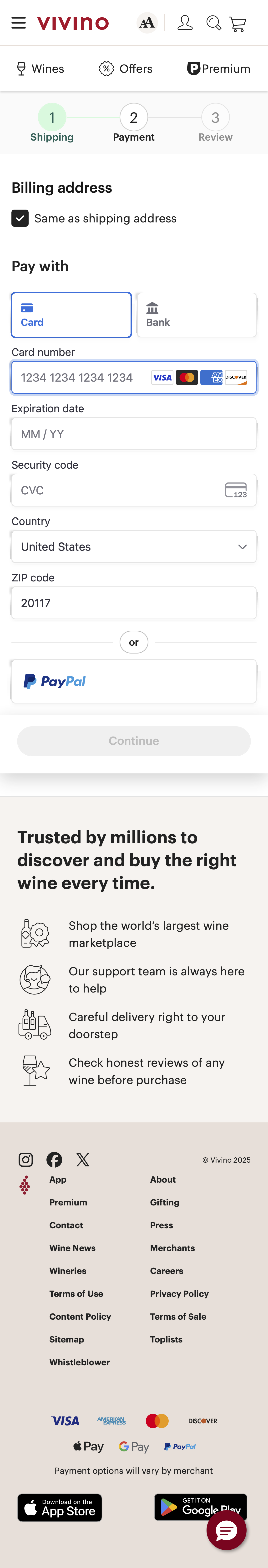 Mobile screenshot of Vivino