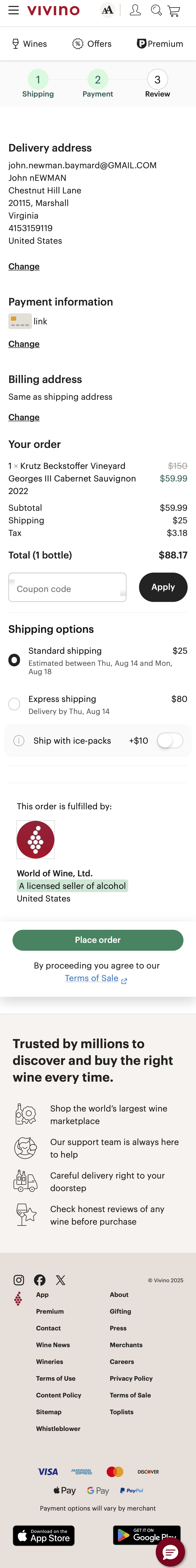 Mobile screenshot of Vivino