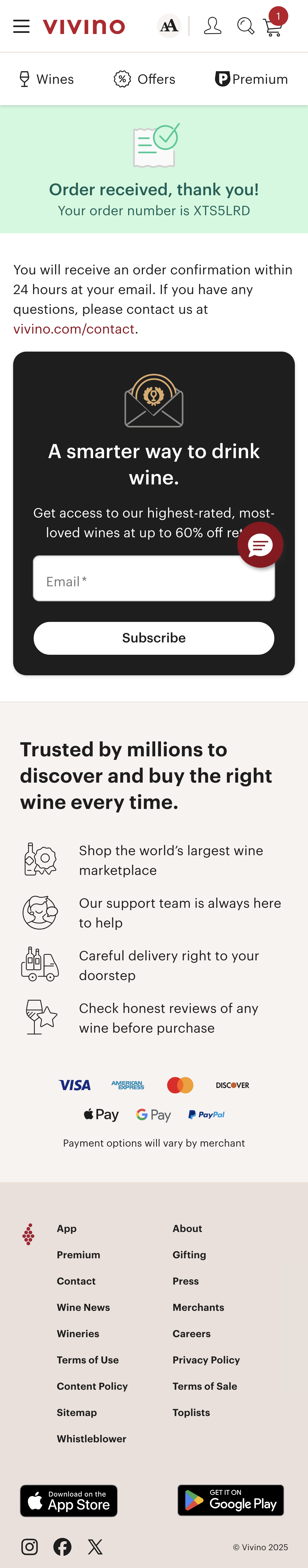 Mobile screenshot of Vivino