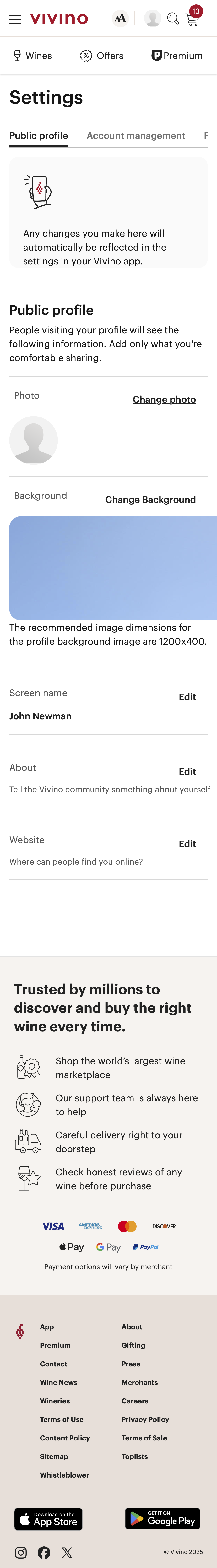 Mobile screenshot of Vivino