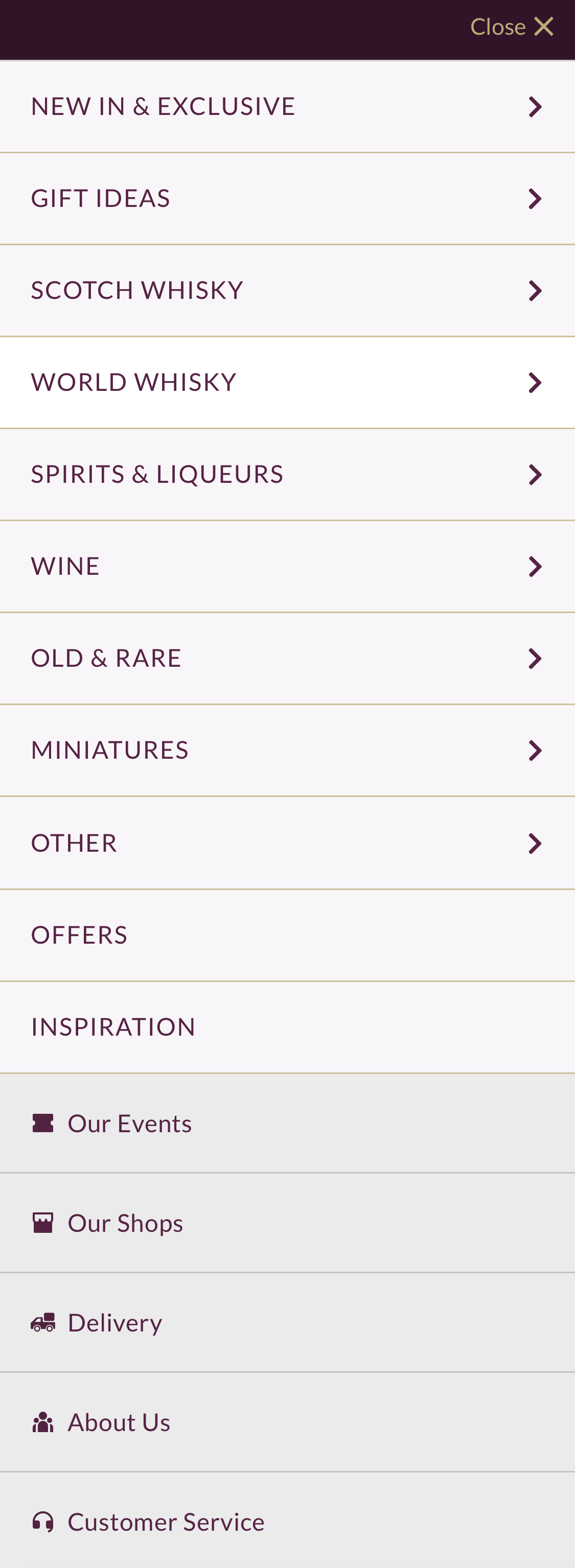 Mobile screenshot of The Whisky Exchange