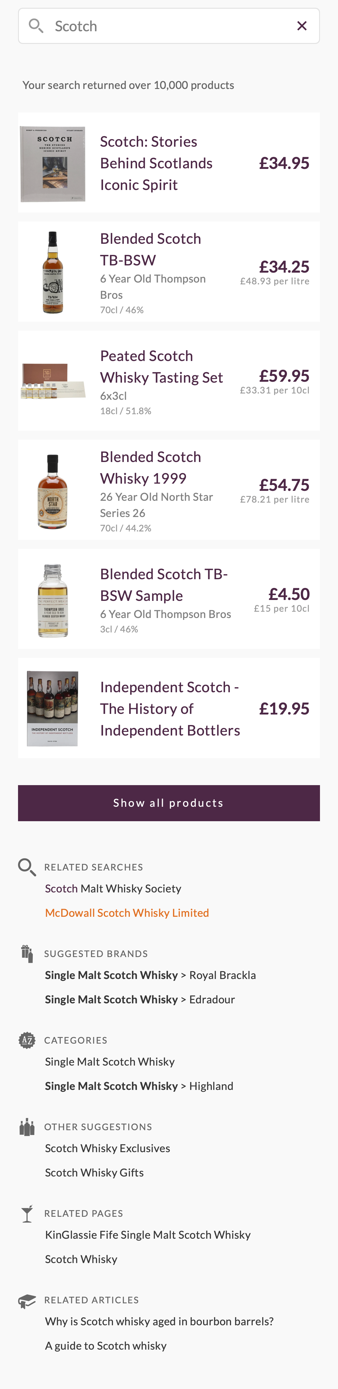 Mobile screenshot of The Whisky Exchange