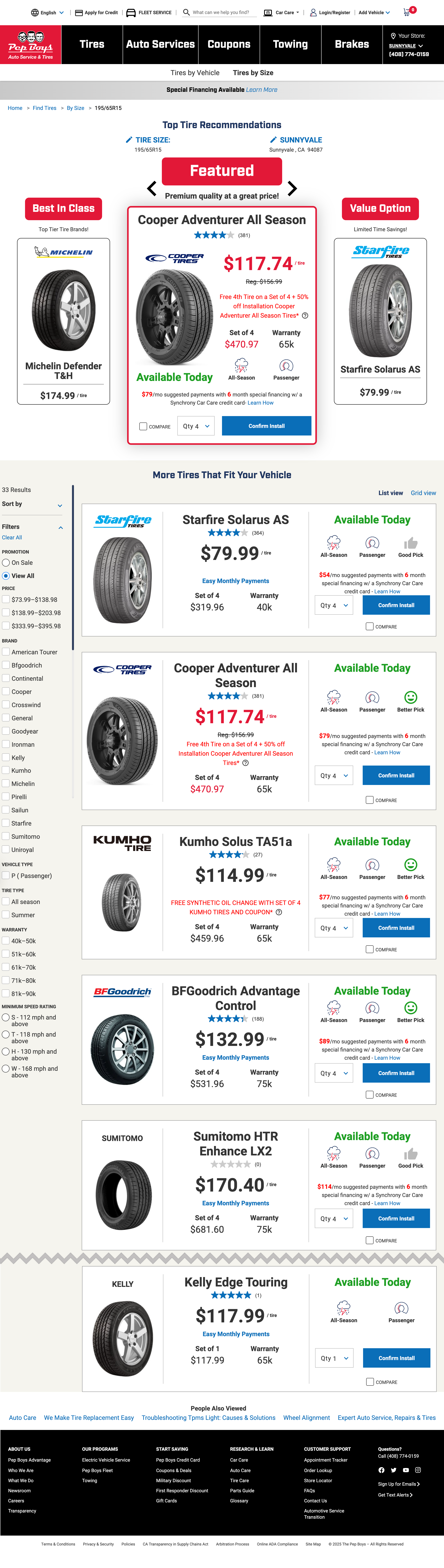 Desktop screenshot of Pep Boys