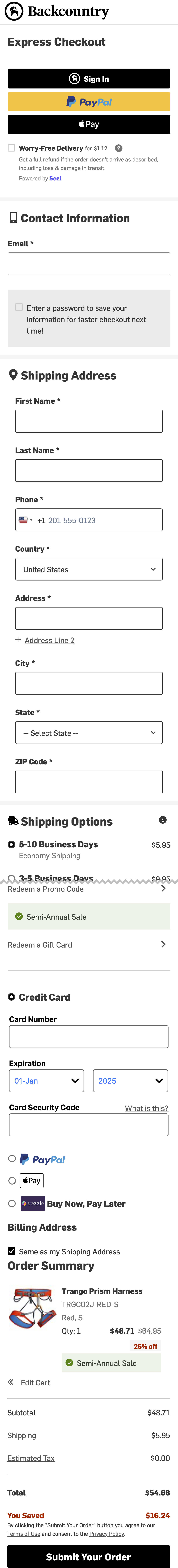 Mobile screenshot of Backcountry