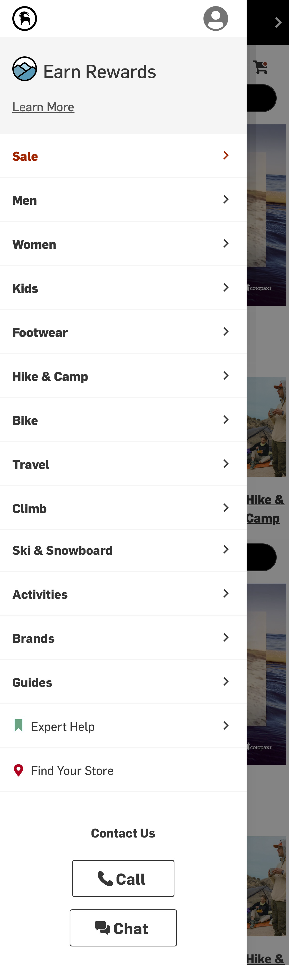 Mobile screenshot of Backcountry