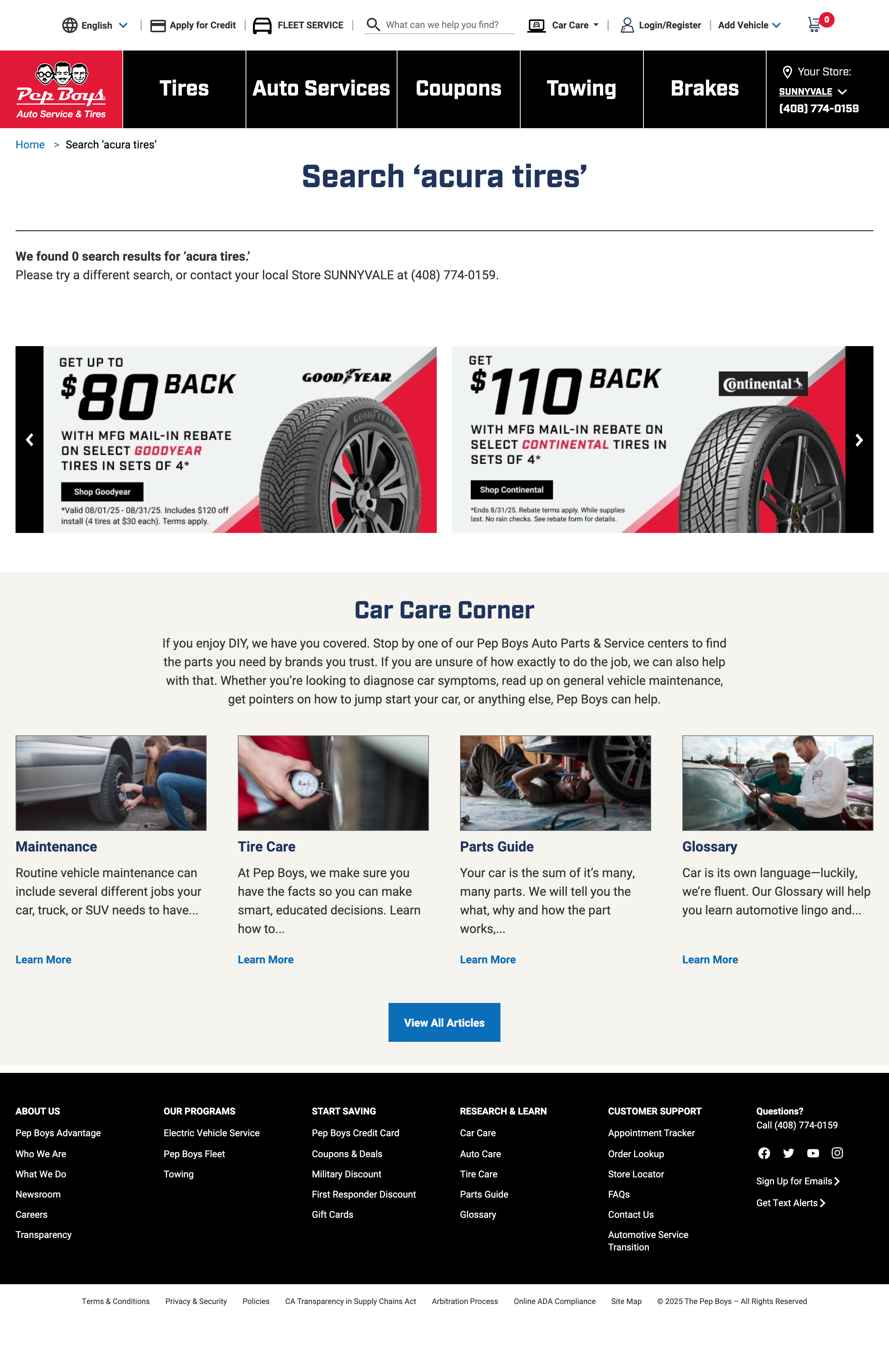 Desktop screenshot of Pep Boys